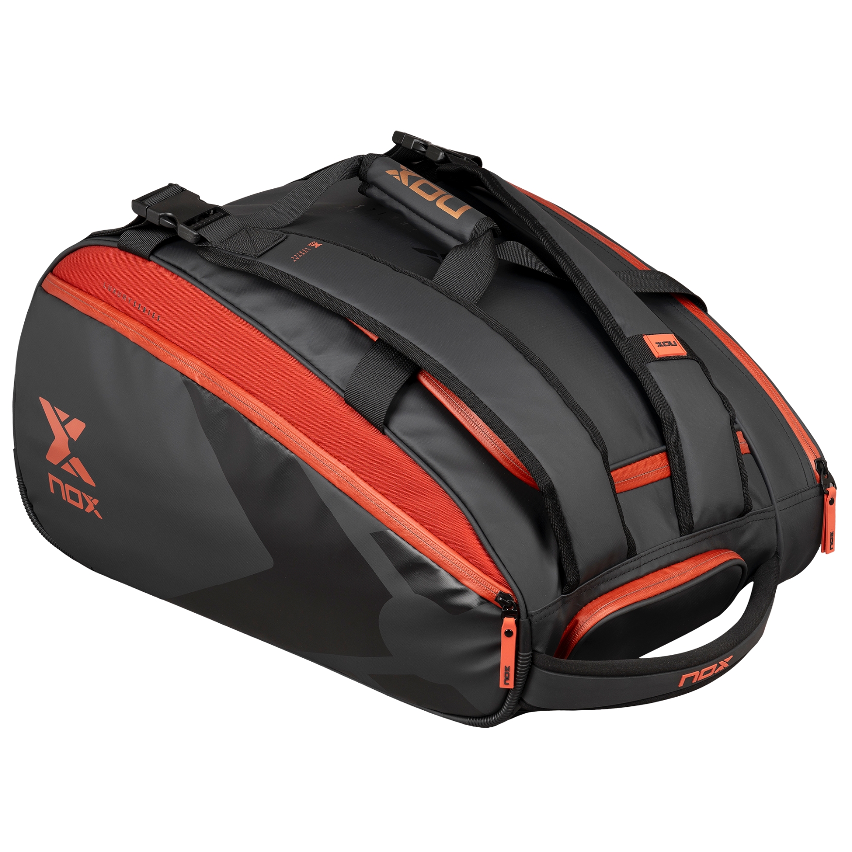 Nox-Luxury-Open-Series-Padelbag-Black-Red