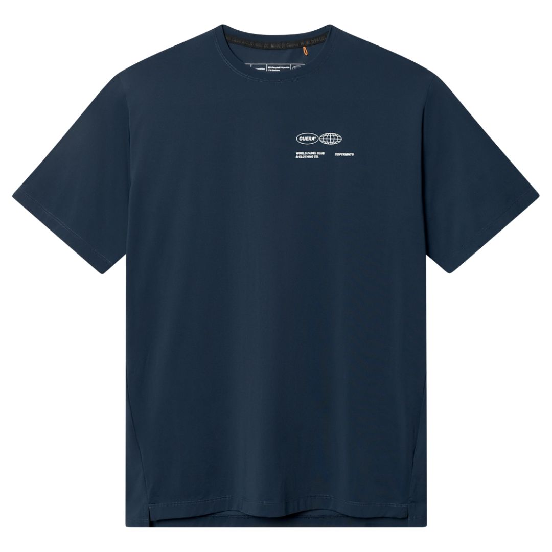 Cuera-Oncourt-Airy-Logo-T-Shirt-Navy