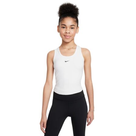 Nike One Fitted Girls Dri-FIT Tank Top White